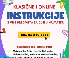 INSTRUKCIJE MATEMATIKA, FIZIKA, KEMIJA, BIOKEMIJA, STATISTIKA, ELEKTROTEHNIKA, MEHANIKA, TERMODINAM.
